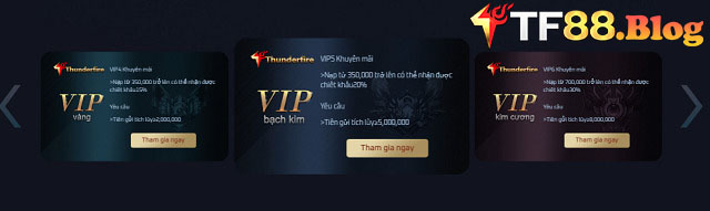 Lưu ý về khuyến mãi của VIP tại TF88